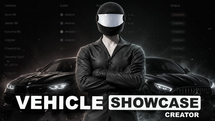 g-Vehicle Showcase Admin Menu – FiveM Script preview