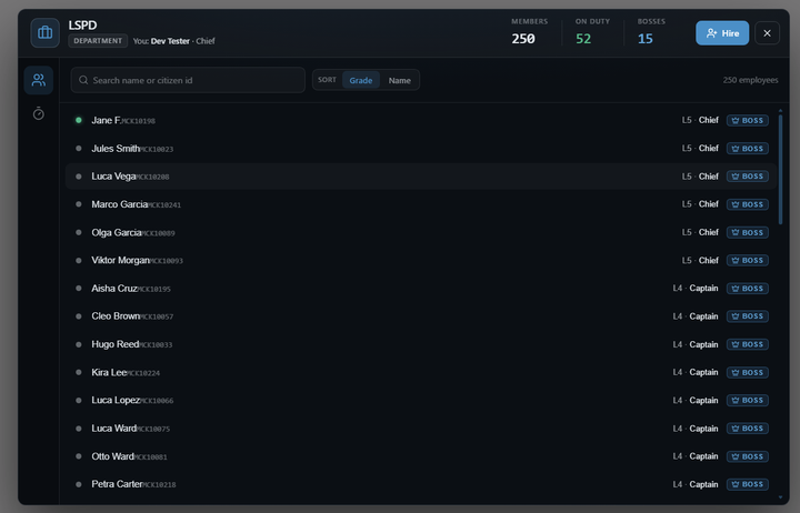 mi-bossmenu — Boss & Gang Console – FiveM Script preview