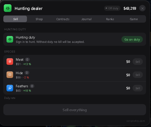 s4rp Hunting Job – FiveM Script screenshot 2