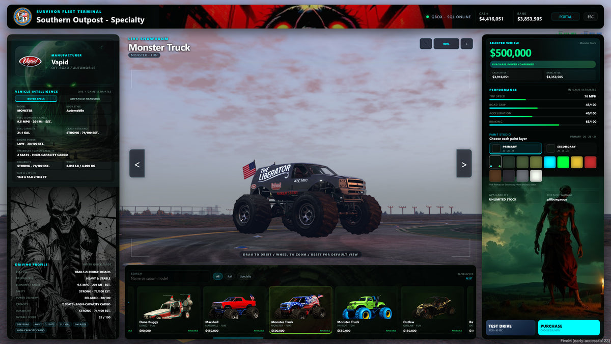 Zombie Vehicle Shop — Dealership Script – FiveM Script preview