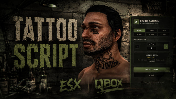 Hideout Tattoos — Tattoo Studio Script – FiveM Script preview