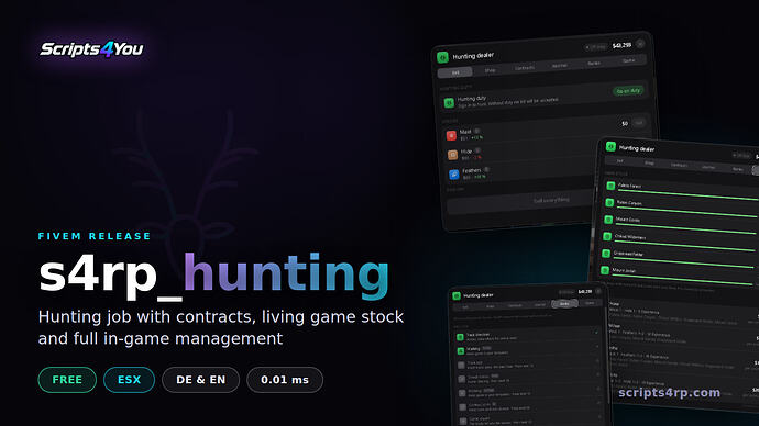s4rp Hunting Job – FiveM Script screenshot 8