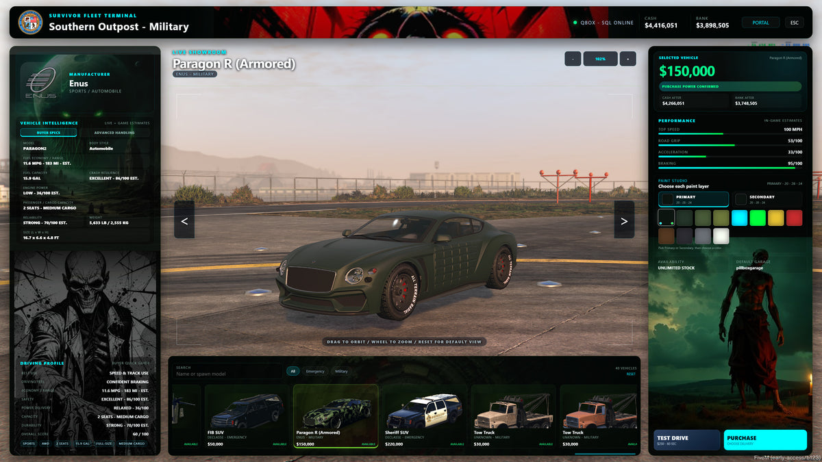 Zombie Vehicle Shop — Dealership Script – FiveM Script screenshot 4