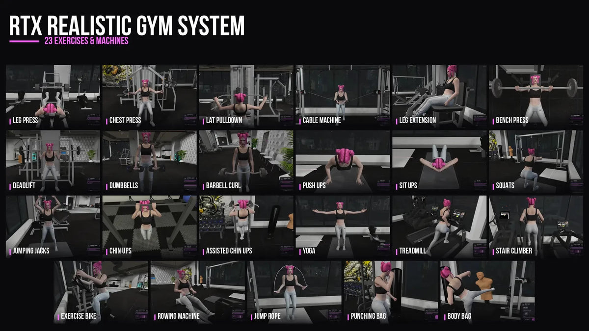 RTX Realistic Gym System – FiveM Script preview