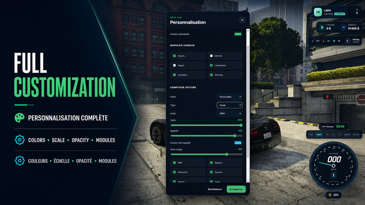 [ESX/QBCore] Hexa HUD – Customizable Modern HUD — 3