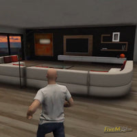 Modern living room interior for FiveM MLO with custom furniture, cinematic lighting, and optimized textures - FiveM-Lab.com