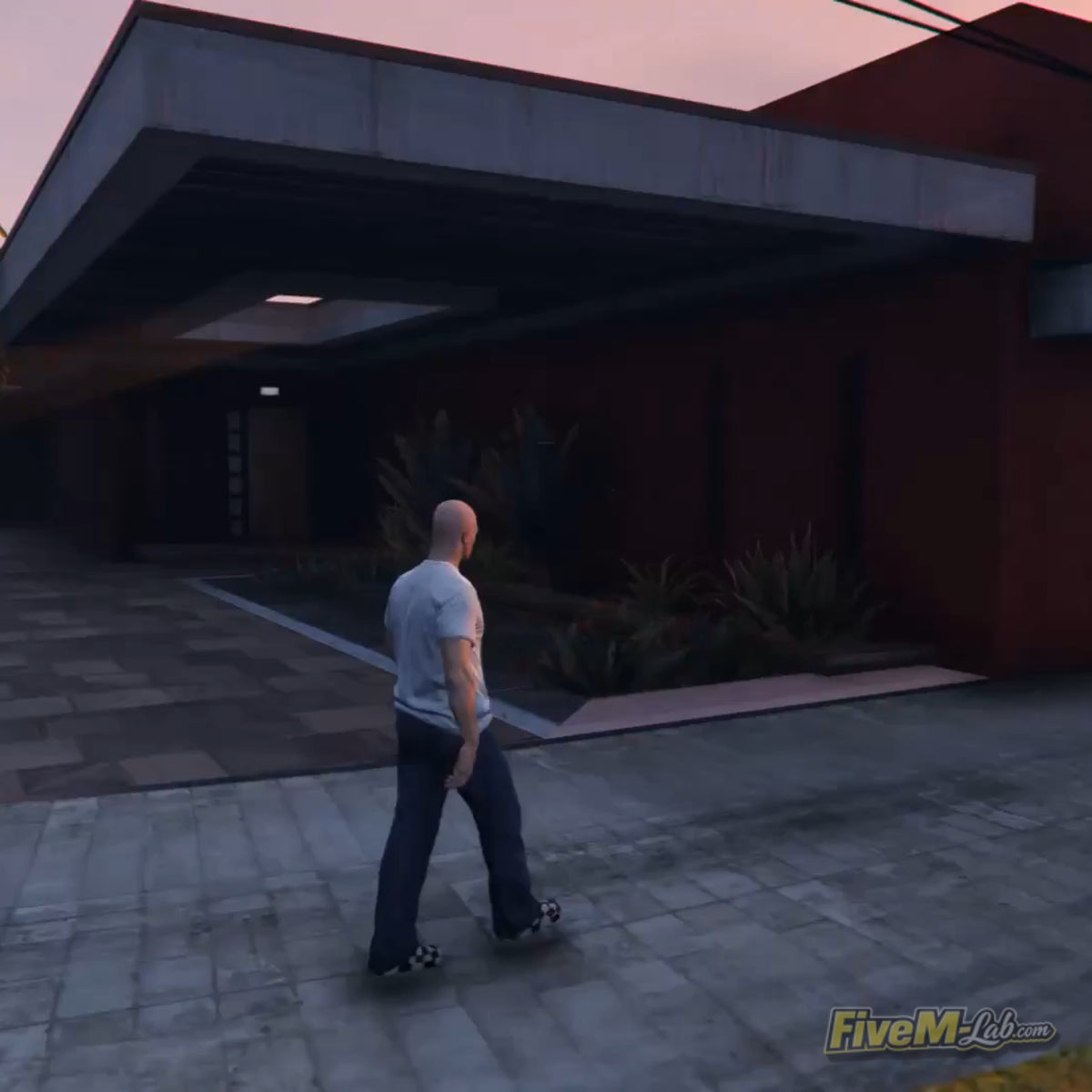 High-quality FiveM MLO of Devin Weston's mansion with modern interior and sunset lighting - Mantis Interactive LTD