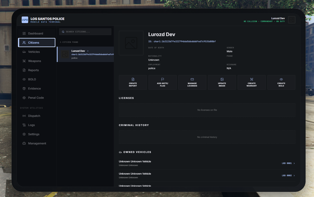 LRD MDT — Police Mobile Data Terminal – FiveM Script screenshot 2
