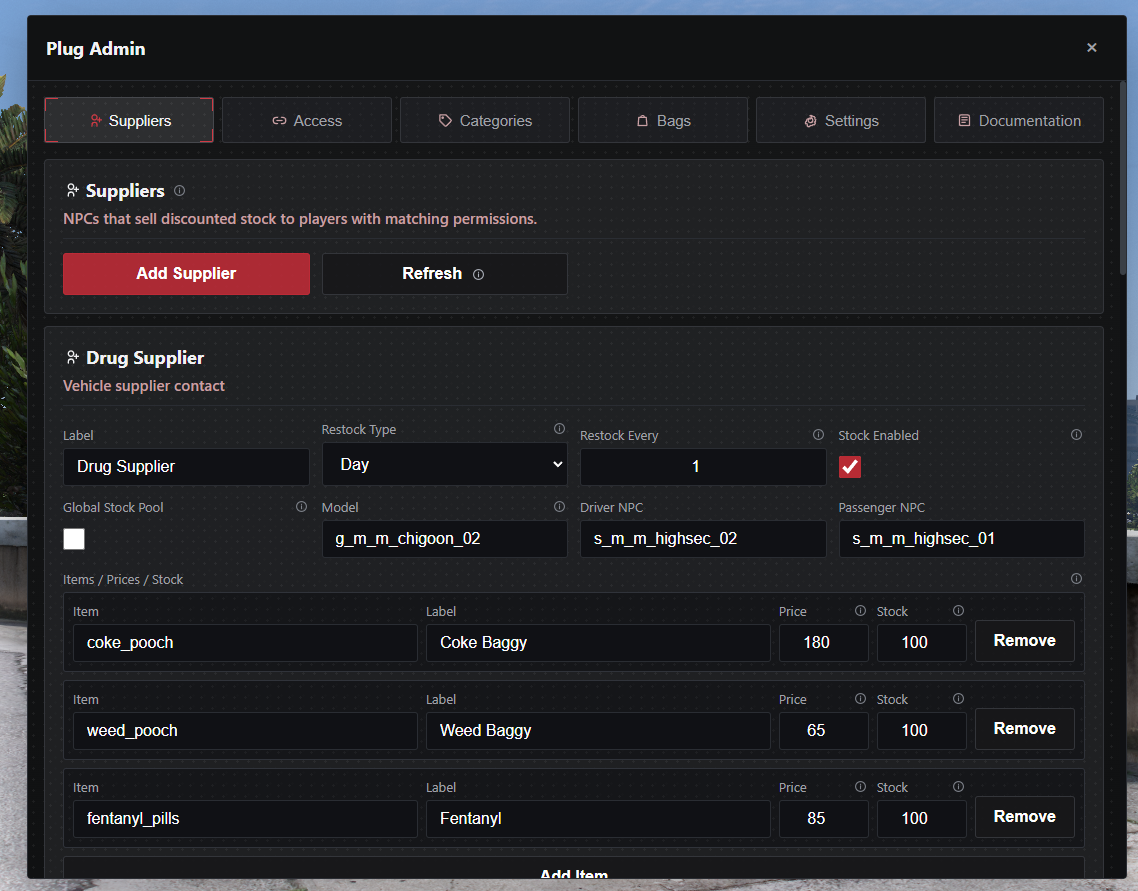 Plug Script — Supplier Network – FiveM Script screenshot 2