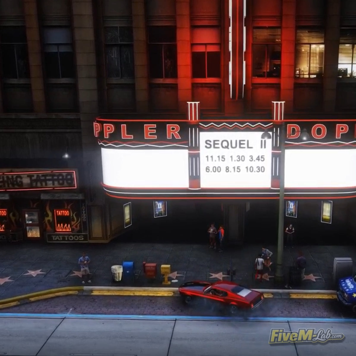 FiveM Doppler Cinema MLO exterior building night view GTA 5 RP