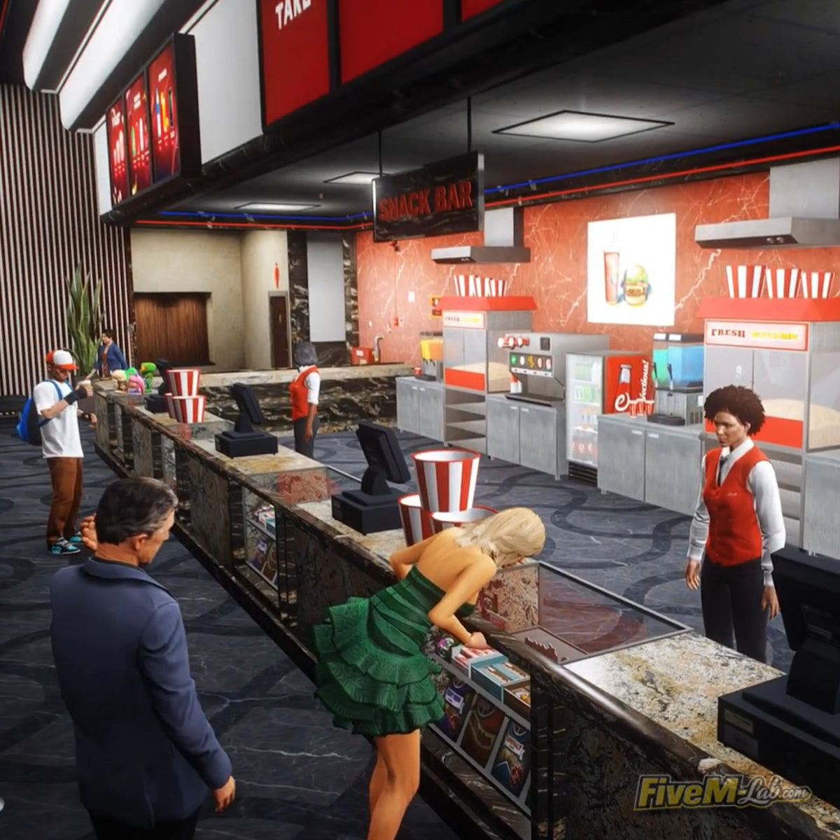 FiveM Doppler Cinema MLO interior snack bar and lobby area GTA 5 RP
