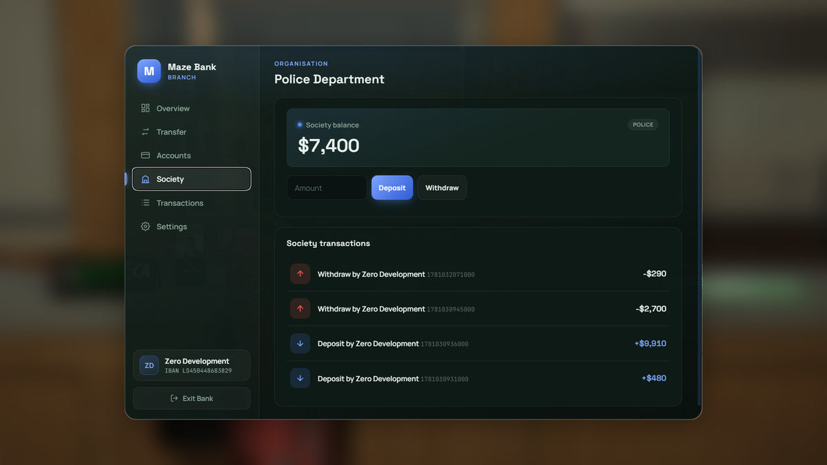 Advanced Banking System – FiveM Script screenshot 4
