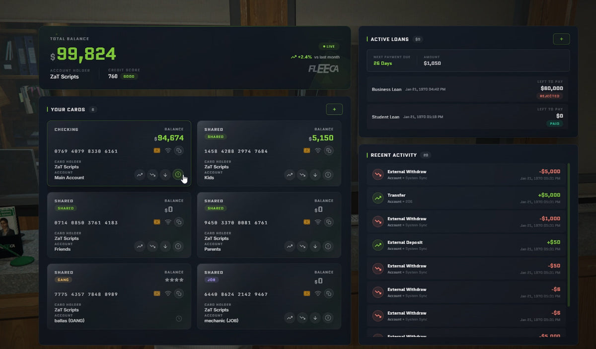 ZAT Advanced Banking System – FiveM Script preview