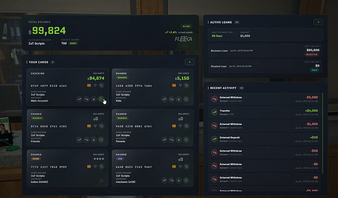 ZAT Advanced Banking System – FiveM Script screenshot 5