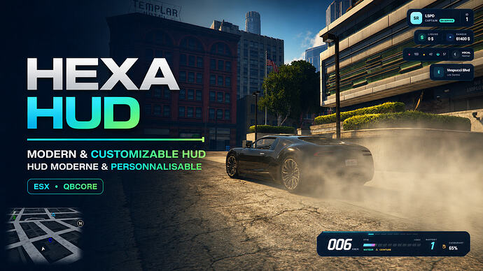 [ESX/QBCore] Hexa HUD – Customizable Modern HUD — 4