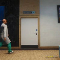 FiveM Hospital MLO interior view of the Director's Office entrance with professional signage and medical staff