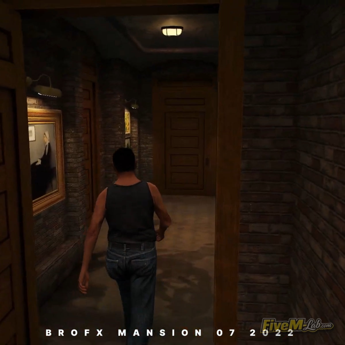 Interior view of doorways and room transitions in the Mansion 07 Open Interior for FiveM