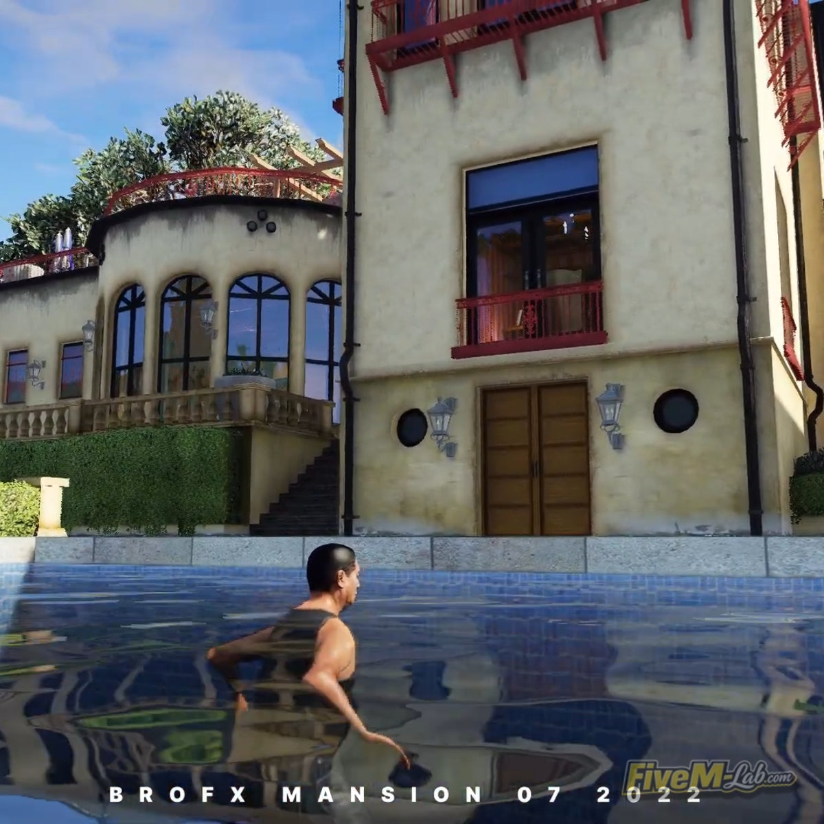 Exterior view of the free Futurist Luxury House MLO for FiveM Vinewood RP servers