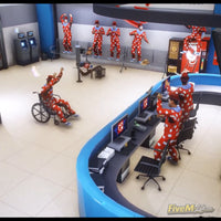 Interior view of the busy Pillbox Hill Medical Center reception area for FiveM RP servers, featuring a custom hospital MLO