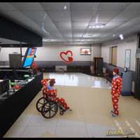 Top-down view of the Pillbox Hill Medical Center reception area in Los Santos for FiveM servers