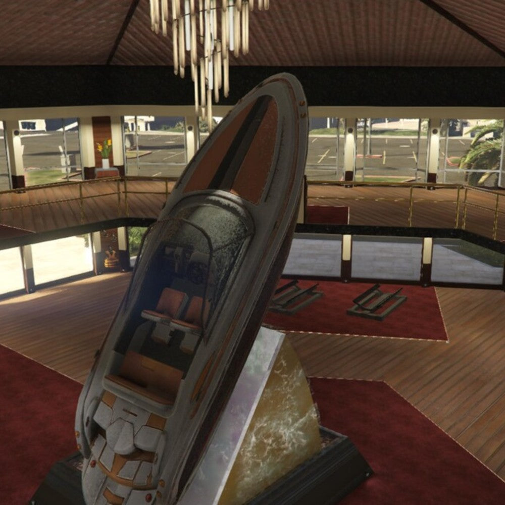 FiveM luxury boat dealership MLO with modern showroom and high-end boat display similar to NoPixel nautical hubs