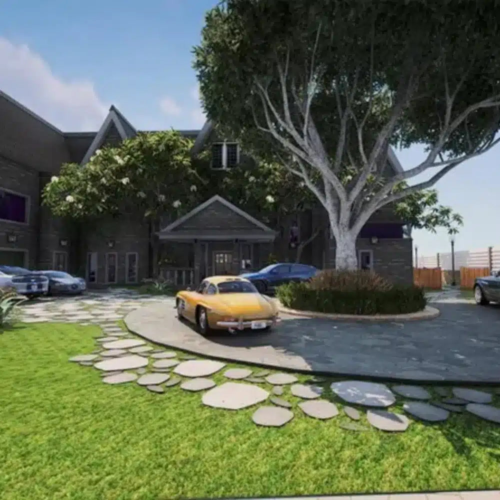 GTA 5 Custom House Map MLO FiveM Luxury Villa with Garden and Retrocars