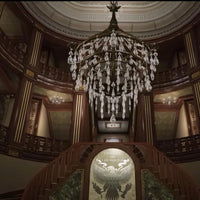 FiveM City Hall MLO grand entrance hall with crystal chandelier and Los Santos seal similar to NoPixel Justice Center