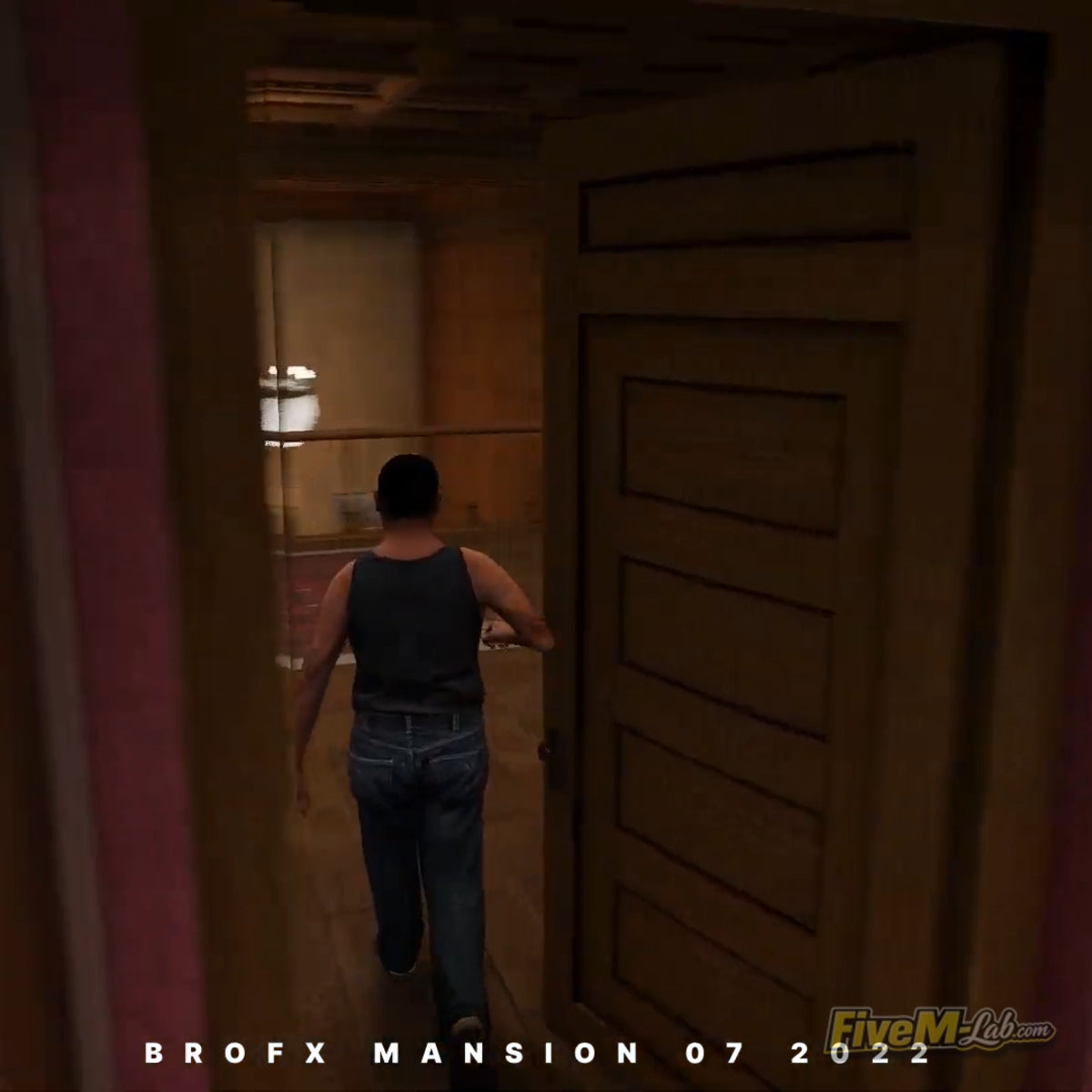 Spacious hallway and lounge area inside a custom GTA 5 mansion interior by Brofx.