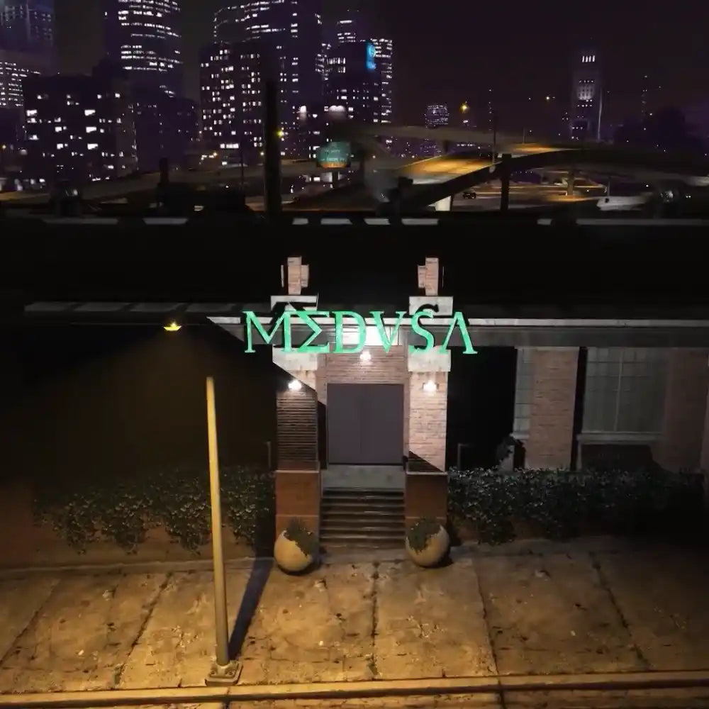 Medusa Nightclub MLO for FiveM — exterior entrance with Medusa sign