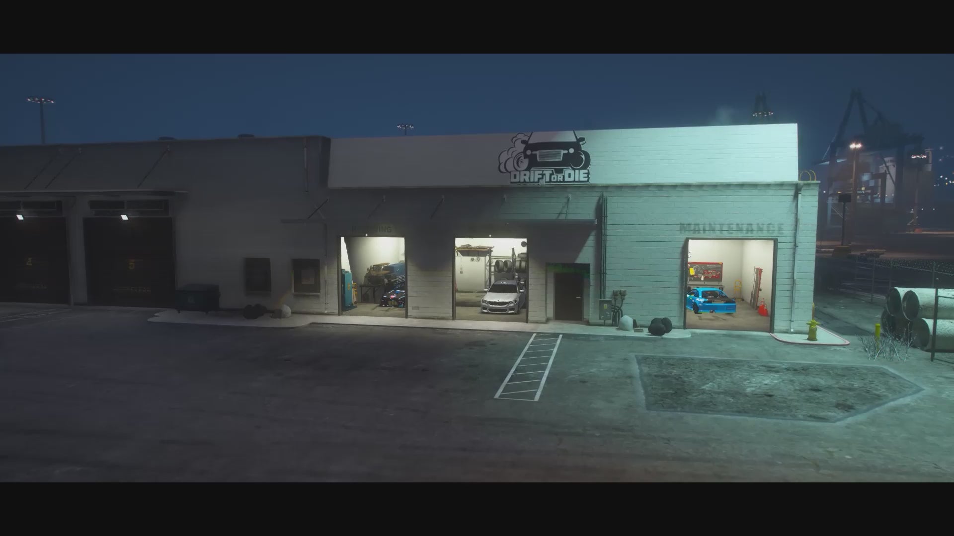 Complete video showcase of the Rockingham Drifting School MLO for FiveM featuring race track, tuning garages, and night drifting sessions